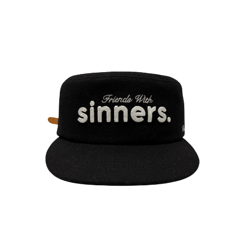 BLACK PILLBOX CAP