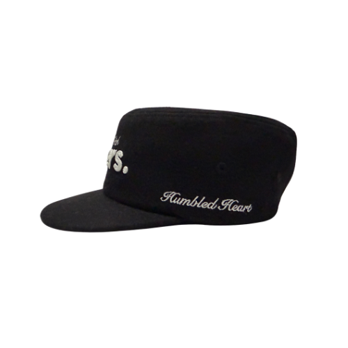 BLACK PILLBOX CAP