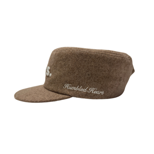 BROWN PILLBOX CAP